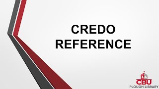 Credo Reference