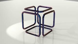 3D Pipe cube with iridescent material color - turn table shot in Keyshot 11