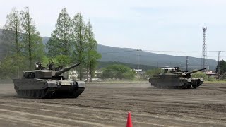 戦車vsMCV ゼロヨン対決に77式も登場ｗ 90式 10式 16式 訓練展示 陸上自衛隊 駒門駐屯地