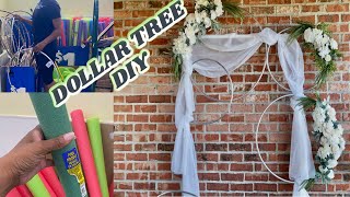 DIY Dollar Tree Hula Hoop & Pool Noodle Celebration Backdrop | Budget Weddings | DIY Tutorial