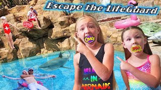 Escape the LifeGuard for 24 Hours! Dad Sinks & Toy Shark in the Pool!
