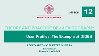 USER PROFILES: THE EXAMPLE OF DIDES | e-LEXICOGRAPHY 12