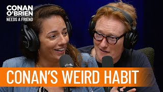 Sona Calls Out Conan For His Weird Gum Habit | Conan O'Brien Needs A Friend