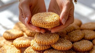 They are so crispy and delicious! It is impossible to tear yourself away from them! Sesame cookies