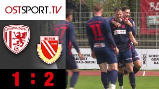 3 Punkte vor Erfurt! Cottbus sichert Tabellenführung: Greifswald - FCE 1:2 | Regionalliga Nordost