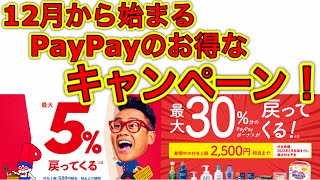 12月に始まるPayPayのお得なキャンペーンを3つご紹介！！！