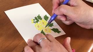 初めての人でも描けますハガキ絵💕【小菊】花・水彩画Even the first person can draw easily [Chrysanthemum] watercolor