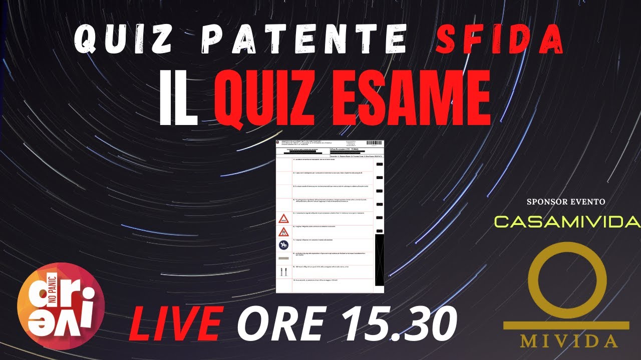 QUIZ PATENTE LIVE La Scheda Esame Difficile - YouTube