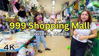 999 Mall Divisoria Walk Tour | Shopping Mall Tour | Divisoria Tour 4K