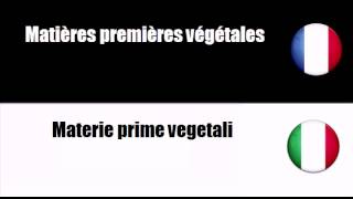 Vocabolario francese # Argomento = Materie prime vegetali