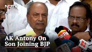 "Very Painful For Me": Congress Veteran AK Antony On Son Joining BJP