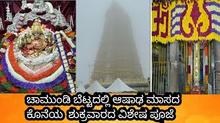 Chamundi Hills: ಆಷಾಢ ಮಾಸದ ಕೊನೆಯ ಶುಕ್ರವಾರ ಹಿನ್ನೆಲೆ ತಾಯಿ ಚಾಮುಂಡೇಶ್ವರಿಗೆ ವಿಶೇಷ ಅಲಂಕಾರ