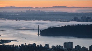 大雾袭来的温哥华日出 @ Cypress Mountain Lookout - 温哥华小日常