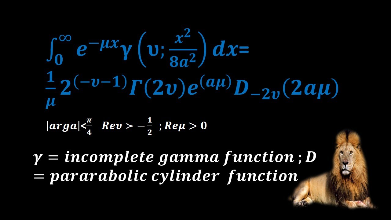 Integration Incomplete Gamma Function Youtube