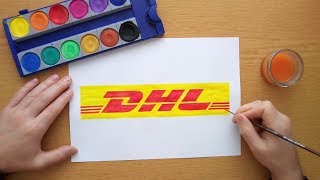 How to draw the DHL logo