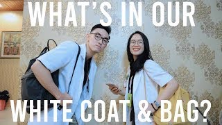 WHAT'S IN OUR WHITE COAT AND BAG? (Girl vs Boy)