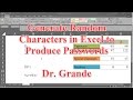 Generating Random Characters in Excel to Produce Passwords