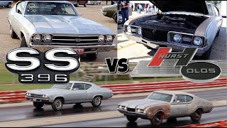 1968 Hurst/Olds vs 1969 Chevelle SS - PURE STOCK DRAG RACE (single heads-up)