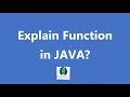 Core Java Interview Questions:- What are Functions in Java?