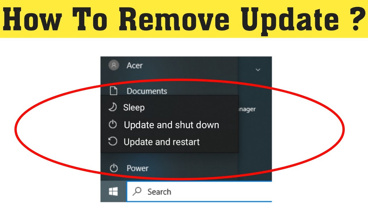 How To Remove Windows 10 - "Update And Shut Down" - "Update And Restart ...