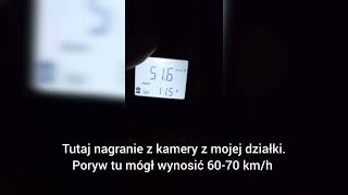 Strzeszczenie wichury nad Kunowem! 69.9 km/h!!! 20.02.2023r.