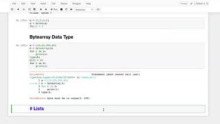 Bytes, ByteArray, Lists, Tuples in Python