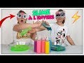 BLINDFOLDED BACKWARDS SLIME CHALLENGE ! SLIME À L'AVEUGLE ET À L'ENVERS !