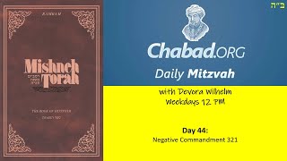 Daily Mitzvah (Sefer Hamitzvot) Day 44