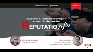 Réputation : dévoilement de la 26e édition (Christian Bourque \u0026 Éric Chalifoux)