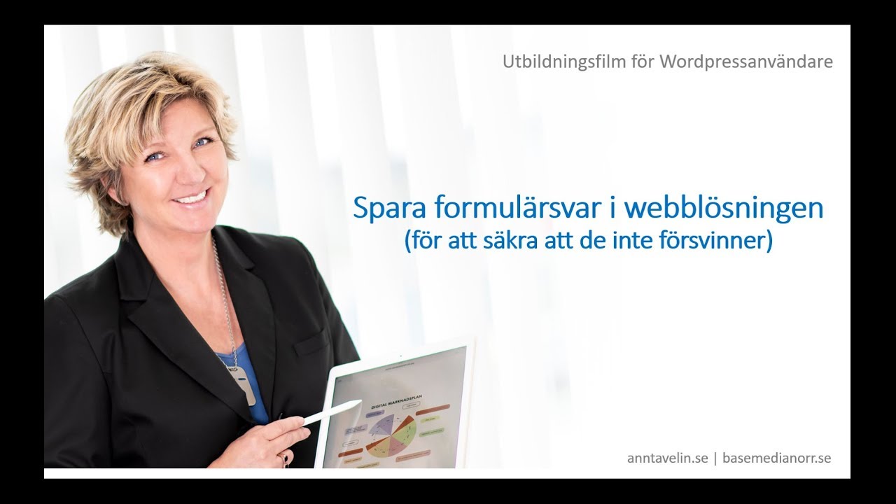 Spara Formulärsvar På Webbplatsen (Wordpress) - YouTube