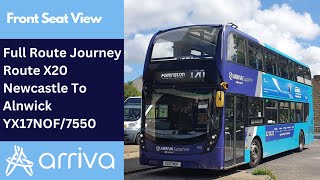 Full Route Journey | Arriva Northumbria Route X20 - Newcastle To Alnwick | YX17NOF/7550