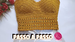 🧶 Cropped dourado ✨ passo a passo//#crochet #passoapassodecroche #blogueiras #modapraia