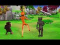 gorilla patila vs dinosaur wolf fight patila challenge missed the gorilla funny animated short film