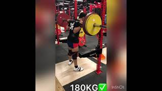 2021/3/31 蹲日 180kg(396lbs)squat