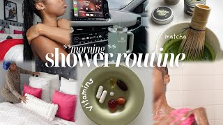 MY *MORNING * WINTER  SHOWER  ( dry skin ) + PAMPER ROUTINE |  skincare + morning routine