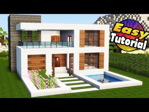 Minecraft: Easy Modern House Tutorial + Interior - How to Build a House in Minecraft Minecraft: Easy Modern House Tutorial + Interior - How to Build a House in Minecraft