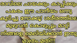 രാവിലെ ഇതൊന്നു കുടിച്ചു നോക്കൂ, ശരീരത്തിലേ കൊഴുപ്പ് മുഴുവൻ ഇല്ലാതാക്കി മെലിഞ്ഞു സുന്ദരി ആകാൻ ഇതുമതി