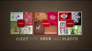 Mini boxed Christmas cards in three distinct styles.