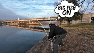 Winter Bank Fishing for Blue Catfish (Winter Bank Fishing Hacks)