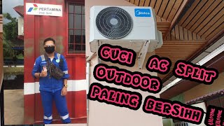 CUCI AC SPLIT PALING BERSIH outdoor !!