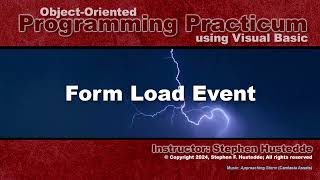 OOP - Programming (VB) - 04C Form Load Event