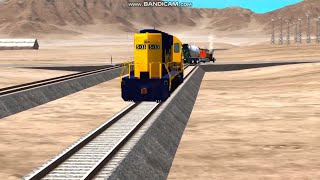 Truck stuck on railway crossing gets hit by Train | locomotive engine | BeamNg Fun