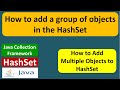 How to add a group of objects in the HashSet? | Java Collection Framework