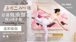 核心 | 平衡【站著做瑜伽系列/每週二】溫和瑜伽 Gentle Flow Yoga ★ ★ #4k畫質 #流動瑜珈 #字幕 #核心訓練 #瘦身 #健康