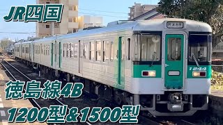 【JR四国 】徳島線　4B 普通列車449D 1200系 1500系　2024年2月