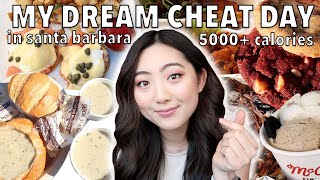 DREAM CHEAT DAY IN SANTA BARBARA (5000+ CALORIES) | 20k Celebration | Korean Food, Cookies, Burgers