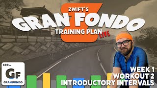 Zwift Workout: Gran Fondo Training Plan: Week 1, Workout 2 - Introductory Intervals