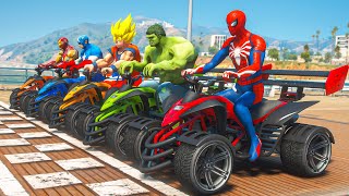 SpiderMan & Superheroes Street Blazer Racing EVENT on Beach Challenge - GTA 5 Mo