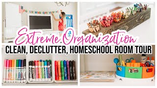 EXTREME CLEAN + ORGANIZE WITH ME! HOMESCHOOL ROOM TOUR FALL 2020 @BriannaK