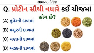 પ્રોટીન સૌથી વધારે કઈ ચીજમાં હોય છે? Gk Question Answer ગુજરાતી જનરલ નોલેજ ના પ્રશ્નો